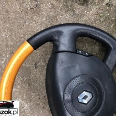 RENAULT TRAFIC KIEROWNICA DREWNIANA SKÓRZANA Z PODUSZKĄ IGŁA